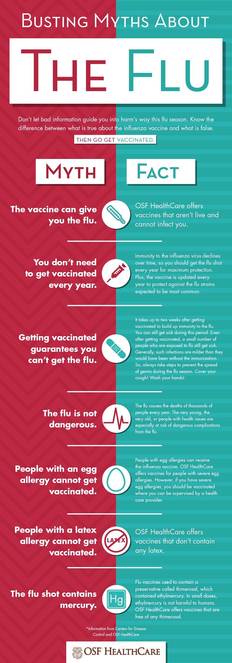 Busting Myths About The Flu Infographic 