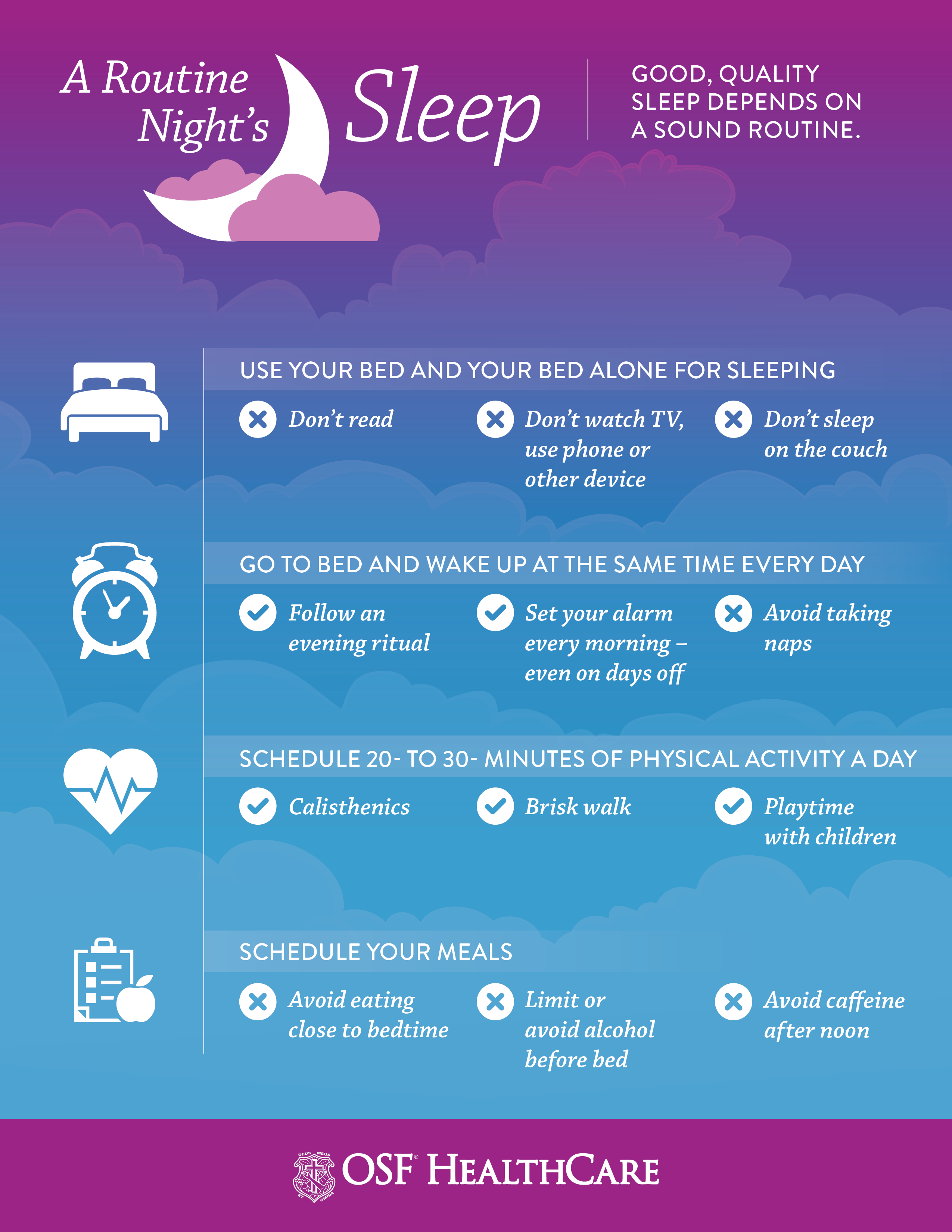 10 Tips For Better Sleep Infographic