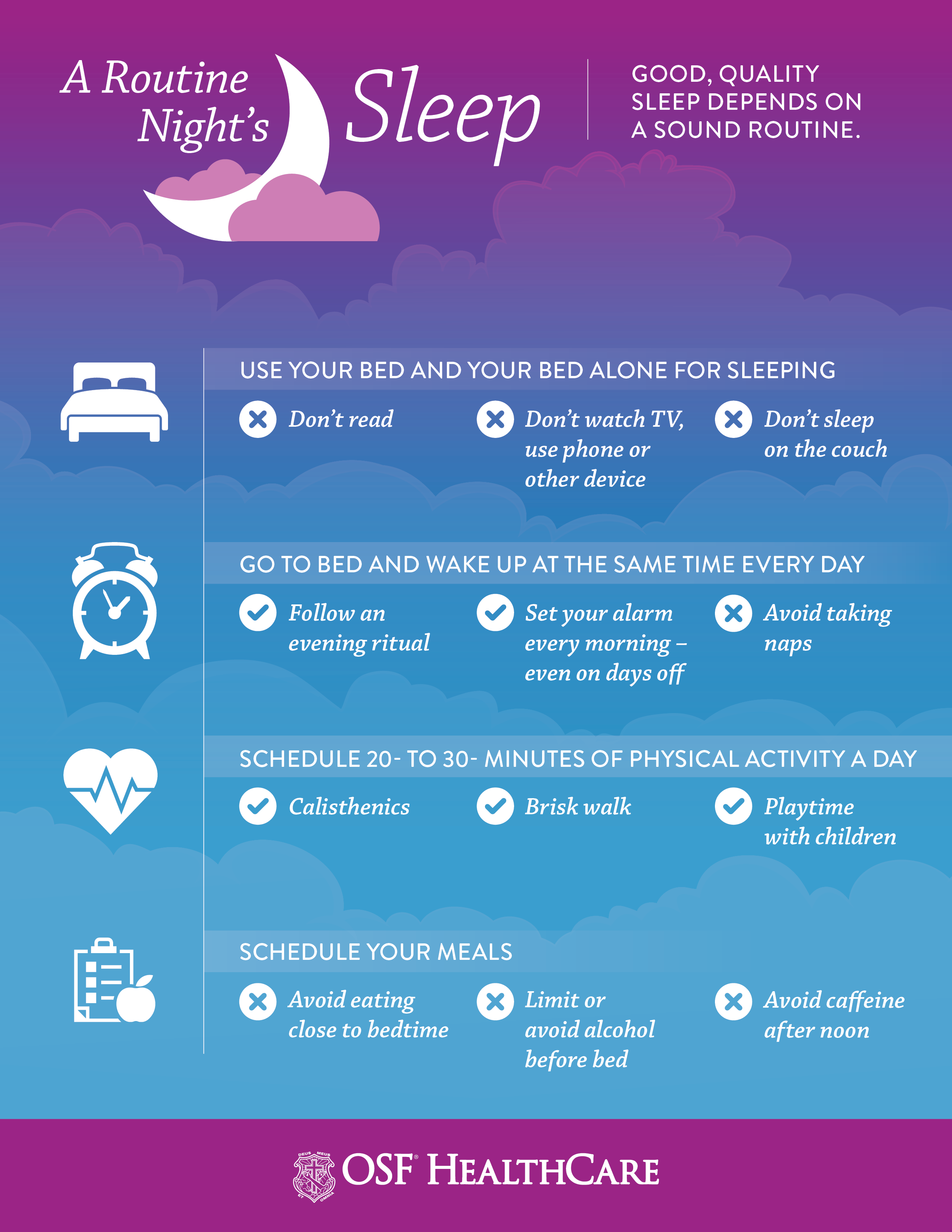 Four Steps To Help You Sleep Better OSF HealthCare