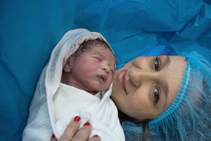 newborn baby and mother hospital